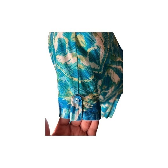 Chico’s Blouse Floral Multicolor Short Sleeved Size M - Picture 3 of 7